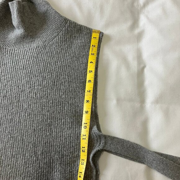 Veronika Maine | Grey Turtleneck Open Side Tie Hi-Low Sweater Vest | OS - Picture 8 of 10